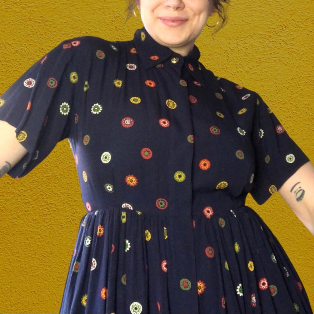 Absolutely adorable vintage navy dress!